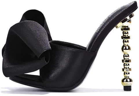 Cape Robbin Salsa Women's Sandals Sexy High Heels Open Toe Oval Pumps BLACK