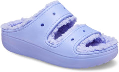 Crocs Unisex-Adult Digital Violet Classic Cozzzy Platform Sandals Fuzzy Slippers Slides 7