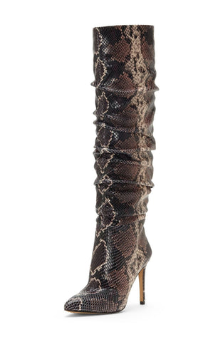 Vince Camuto Kashiana Mauve Multi Snake Fashion Stiletto Slouched Knee Boots