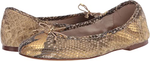 Sam Edelman Felicia Gold Slip On Rounded Closed Toe Flexible Ballet Flat