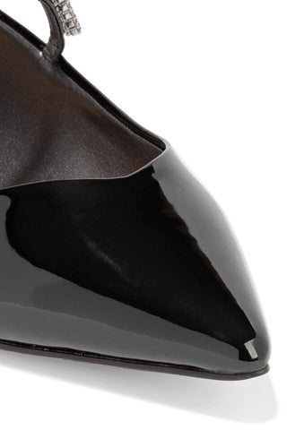 Sam Edelman Rally Crystal Mary Jane Strap Pointed Toe Slip On Dress Flats BLACK