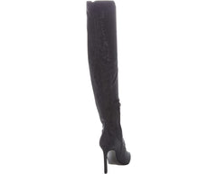 Nine West Tacy2 Black Zip Closure Leather Over The Knee Stiletto Heeled Boots