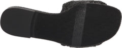 Sam Edelman Bambi Black Raffia Buckle Detailed Open Toe Slip On Flat Sandals