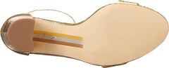Sam Edelman Yaro Gold Ankle Strap Open Rounded Toe Block Heeled Sandals