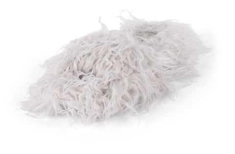 Jeffrey Campbell Morning Grey Slipper-Inspired Furry Slide Long Faux Shearling