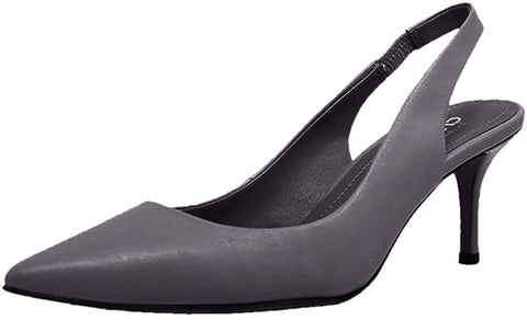 Charles David Amy Black Smooth Ankle Strap Pointed Toe Footbed Classic Pumps