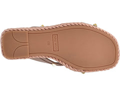 Nine West Pipa 3 Blush Pink Slip On Rounded Toe Multi Strap Embellished Sandals