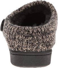 Clarks Women's Knit Scuff Leather Slipper Mules Sweater Cuff Clog (6, Black)