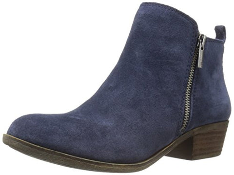 Lucky Brand Women's Basel Bright Blue Suede Low Cut Almond Toe Ankle Booties