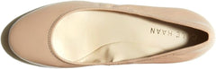 Cole Haan Sloane Nude Leather Slip On Pointed Toe Wedge Heeled Classic Sandals