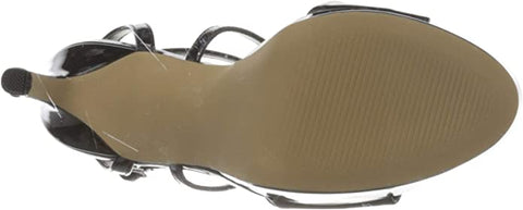Steve Madden Stunning Black Patent Strappy Open Toe Platform Heeled Sandals