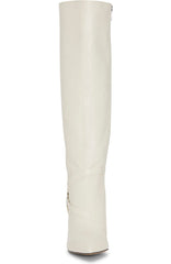 Vince Camuto Charmina Pointed Toe Warm Winter White Leather Knee High Boot