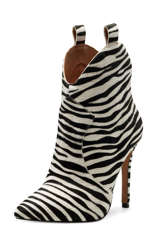 Jessica Simpson Pixillez 2 High Heel Stiletto Black White Zebra Print Booties