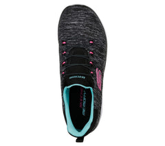 Skechers Summits-Quick Getaway Memory Foam Lace-up Sneaker Black/Light Blue (7, Black/Light Blue)