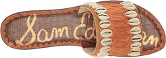 Sam Edelman Gale Cognac Multi Open Squared Toe Slip On Flats Slides Sandals