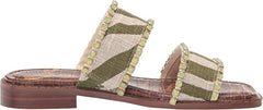 Sam Edelman Hopie Soft Fern/Green Slip On Squared Open Toe Double Straps Sandals