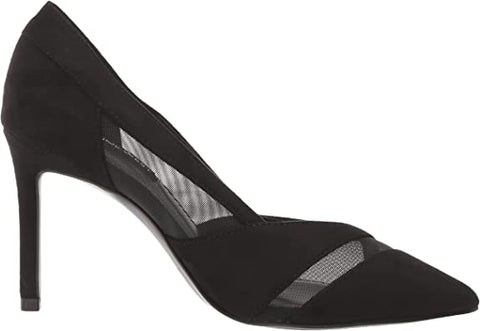Nine West Evani Black Stiletto Heel Slip On Pointed Toe Mesh Fashion Pumps