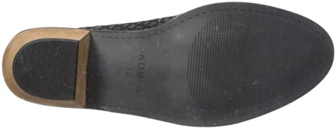 Kelsi Dagger Keenan Black Leather Mesh Cut-Out Stacked Heel Western Booties