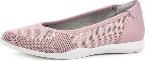 Cliffs by White Mountain Pavlina Dusty Pink/Knit/Fab Comfort Knit Ballet Flats