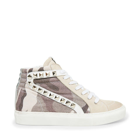 Steve Madden Women's TRACEY  Lace up Round Toe Leather Sneakers CAMO (9.5, CAMO)