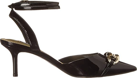 Nine West Arnice3 Black1 Patent Stiletto Heel Pointed Toe Ankle Strap Dress Pump