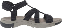 Dr. Scholl's Adalia Navy Fabric Ankle Strap Open Toe Breathable Flats Sandals