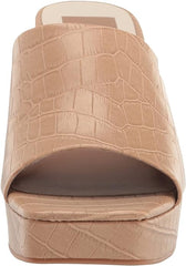 Dolce Vita Marsha Cafe Embossed Stella Slip On Squared Toe Block Heeled Sandals