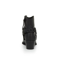 Sam Edelman Riker Black Vaquero Saddle Leather Pointed Toe Side Zip Ankle Boots