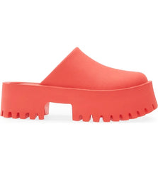 Jeffrey Campbell Clogge Red Fashion Slip On Chunky Platform Mule Clog Sandals