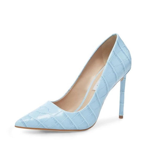 Steve Madden Vala Blue Pointed Toe Stiletto Shoes Heels For Womens Dress Pumps