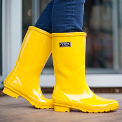 Roma Women's Emma Mid  High Ankle Vegan Rain Boots Waterproof,Yellow