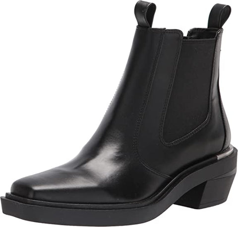 Circus by Sam Edelman Walsh Black Squared Toe Pull On Western Ankle Boots