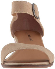 Lucky Brand Raimsee Travertine Tan Closed Back Open Toe Leather Wedge Sandals