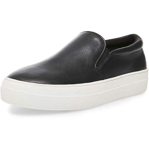 Steve Madden Gills Rounded Toe Slip-On Suede Low Top Sneakers Black White