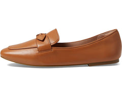 Cole Haan York Bow Pecan Leather Slip On Square Toe Bow Detailed Classic Loafers