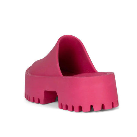 Jeffrey Campbell Clogge Fuchsia Fashion Slip On Chunky Platform Mule Clog Sandal