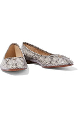 Sam Edelman Woman Jillie Bow Snake-Effect Leather Ballet Flats Animal Print