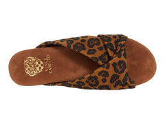 Vince Camuto Rareden Platform Slip On Slide Sandal Summer Natural Leopard Mule