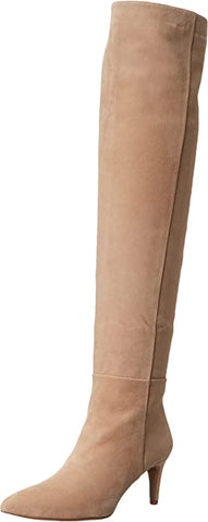 Sam Edelman Ursula Warm Oat Pointed Toe Kitten Heel Over the Knee Fashion Boots