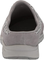 Easy Spirit Travel Time Round Closed-Toe Slip On Mule Clog Grey Wide (9.5, Grey)