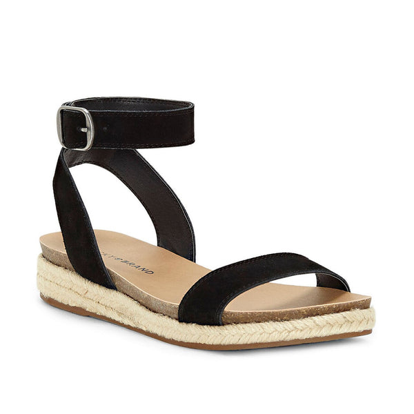 Lucky Brand Women's Garston Black Comfortable Everyday Flats Sandals