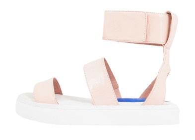 Jeffrey Campbell Beta Pink Patent White Flatform Platform Wedge Heeled Sandals