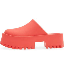 Jeffrey Campbell Clogge Red Fashion Slip On Chunky Platform Mule Clog Sandals