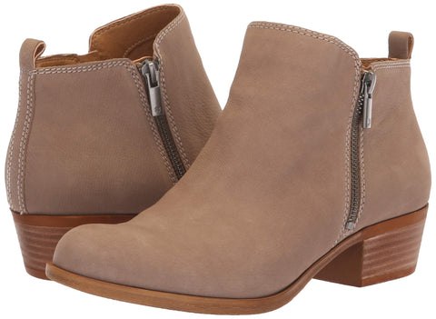 Lucky Brand Basel Ankle Bootie Chinchila Nude Leather Low Cut Ankle Booties (8.5)