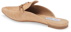 Steve Madden Faraway Raffia Slip On Pointed Toe Chain Detailed Mule