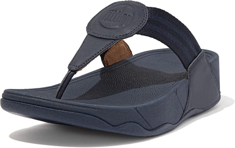 FitFlop Walkstar Midnight Navy Slip On Open Toe Stretchy Flat Slides Sandals