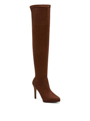 Jessica Simpson Vallrie Nut Brown High Heel Over The Knee Suede Pointed Toe Boot