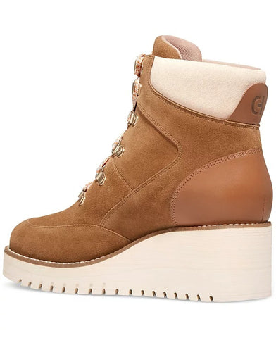 Cole Haan Zerogrand City Wedge Hiker Golden Toffee/Angora Waterproof Ankle Boots