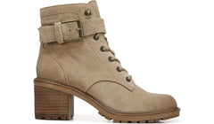 Zodiac Gemma Sand Lace Up Block Heel Rounded Toe Buckle Combat Ankle Boots