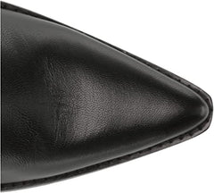 Sam Edelman Jamie Black Leather Cowgirl Pointed Toe Block Heel Western Boots
